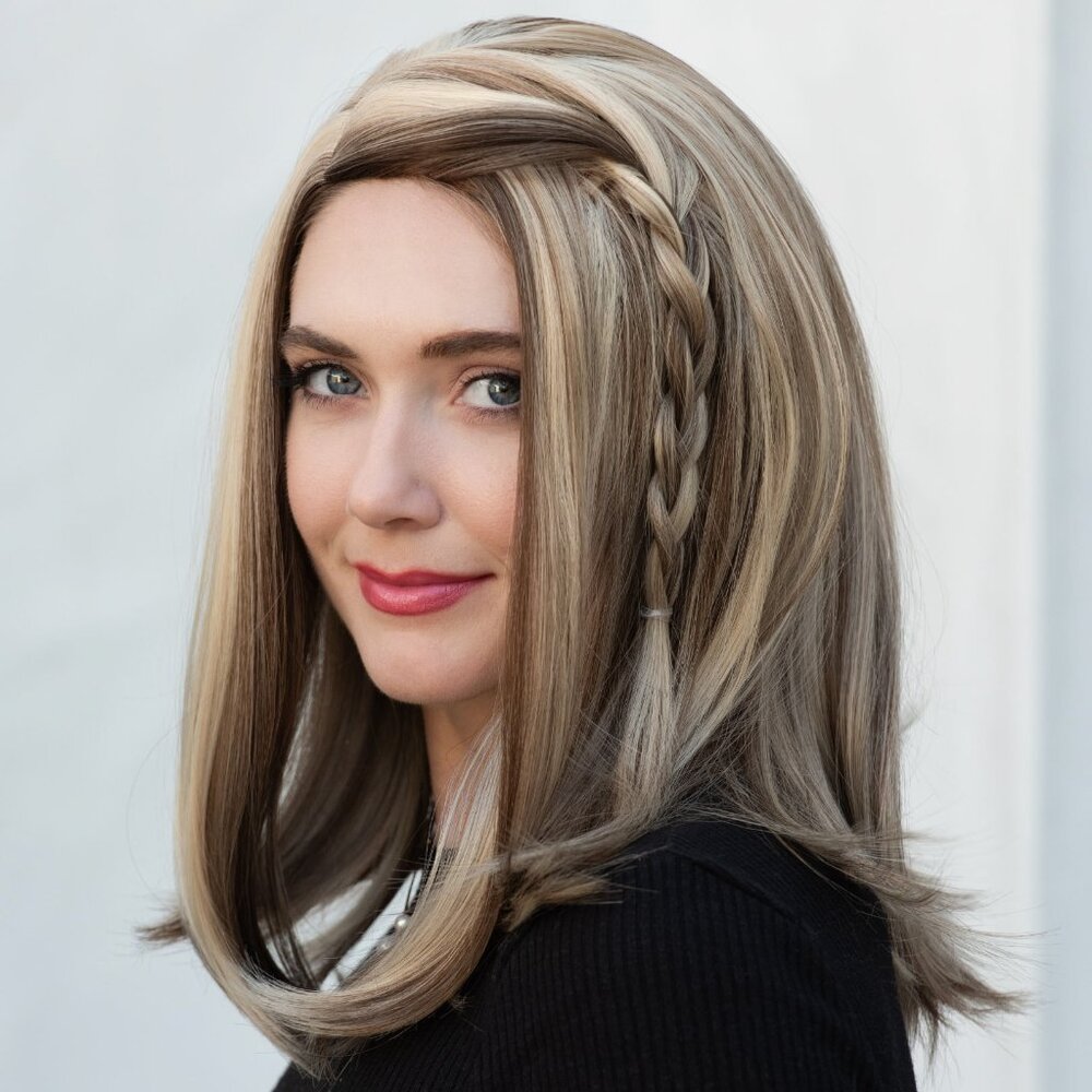 14" Balayage Blonde Tricolor Brown Blonde Straight Wig | Audrey